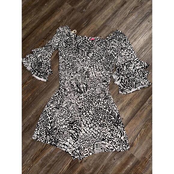 Lilly Pulitzer Preppy Designer Classic Lula Ruffle Romper Small - Picture 2 of 12